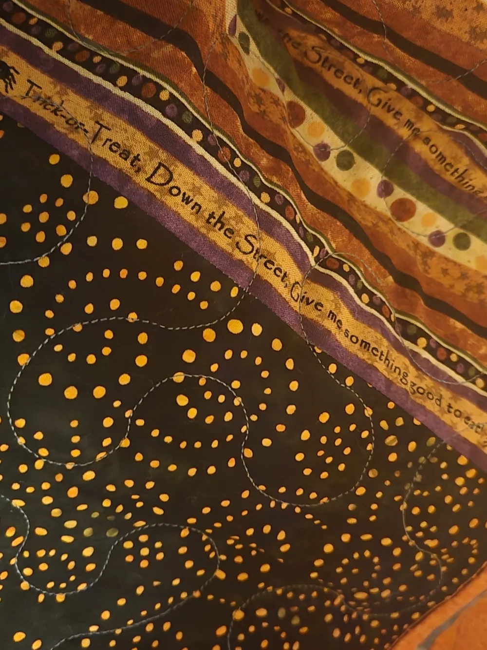 Contemporary Fall, Halloween Embroidered  Quilt